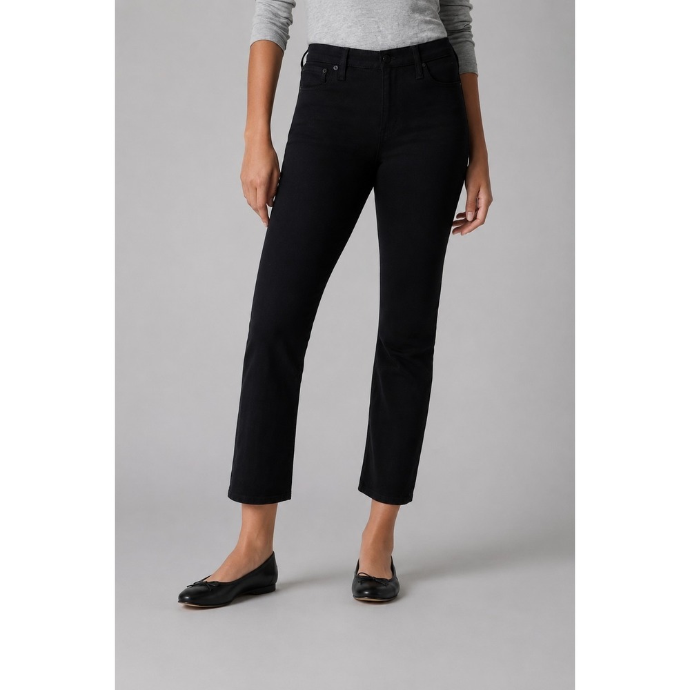 J.Crew Crop Jeans Womens Size 24 Petite Black Flare All Day Stretch 24P NWT